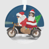 Australian Shepherd Dog Christmas Weihnachtsmann Ornament (Rückseite)