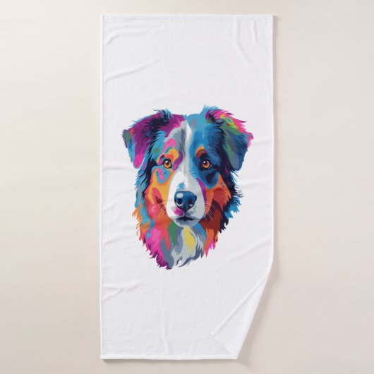 Australian Shepherd Dog Colorful Badehandtuch (Badehandtuch)
