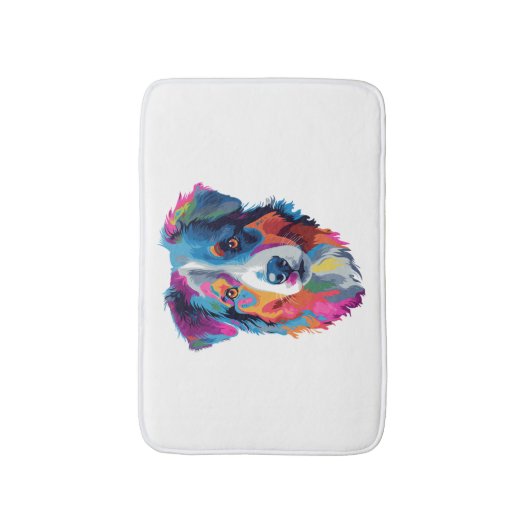 Australian Shepherd Dog Colorful Badematte (Vorderseite Vertikal)