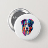Australian Shepherd Dog Colorful Button (Vorne & Hinten)