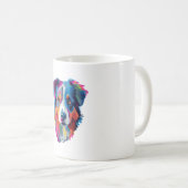 Australian Shepherd Dog Colorful Kaffeetasse (VorderseiteRechts)