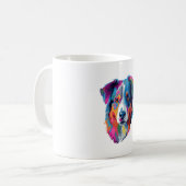 Australian Shepherd Dog Colorful Kaffeetasse (Vorderseite Links)