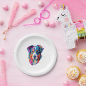Australian Shepherd Dog Colorful Pappteller (Party)
