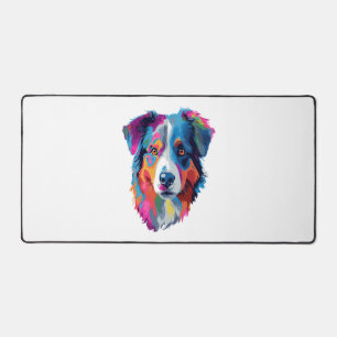 Australian Shepherd Dog Colorful Schreibtischunterlage