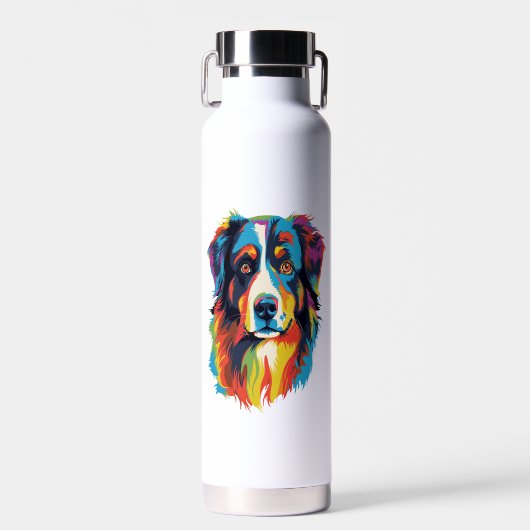 Australian Shepherd Dog Colorful Trinkflasche (Vorne)