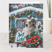 Australian Shepherd Dog Festive Realtor Christmas Karte (Vorderseite)