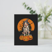 Australian Shepherd Dog Halloween Feiertagspostkarte (Stehend Vorderseite)