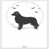 Australian Shepherd Dog � Halloween Moon Silhouett Aufkleber (Blatt)
