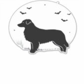 Australian Shepherd Dog � Halloween Moon Silhouett Aufkleber (Vorderseite)