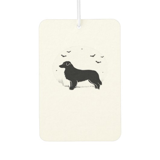 Australian Shepherd Dog � Halloween Moon Silhouett Autolufterfrischer (Vorderseite)