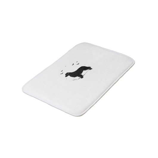 Australian Shepherd Dog - Halloween Moon Silhouett Badematte (Schrägansicht)