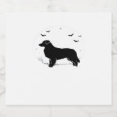 Australian Shepherd Dog � Halloween Moon Silhouett Schaumweinetikett (Einzelnes Label)