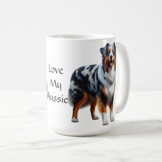 Australian Shepherd Dog Kaffeetasse (VorderseiteRechts)