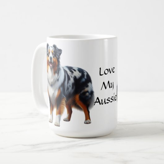 Australian Shepherd Dog Kaffeetasse (Vorderseite Links)