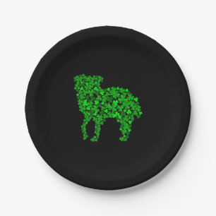 Australian Shepherd Dog Kleeblatt St Patrick Day Pappteller