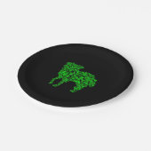Australian Shepherd Dog Kleeblatt St Patrick Day Pappteller (Schrägansicht)