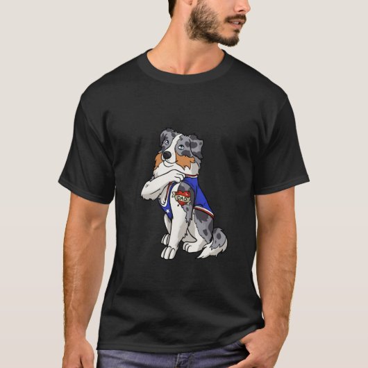 Australian Shepherd Dog Love Dad Puppy Owner T-Shirt (Vorderseite)