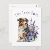 Australian Shepherd Dog Mama Floral Postkarte (Vorne/Hinten)