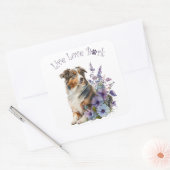 Australian Shepherd Dog Mama Floral Quadratischer Aufkleber (Umschlag)