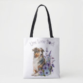 Australian Shepherd Dog Mama Floral Tasche (Vorderseite)