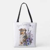 Australian Shepherd Dog Mama Floral Tasche (Rückseite)