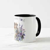 Australian Shepherd Dog Mama Floral Tasse (VorderseiteRechts)