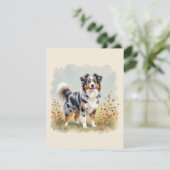 Australian Shepherd Dog Merle Long Tail Einladung (Stehend Vorderseite)