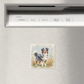 Australian Shepherd Dog Merle Long Tail Magnet (In Situ (Geschirrspüler))