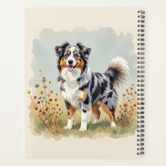 Australian Shepherd Dog Merle Long Tail Planer (Rückseite)