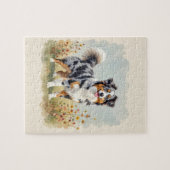 Australian Shepherd Dog Merle Long Tail Puzzle (Horizontal)