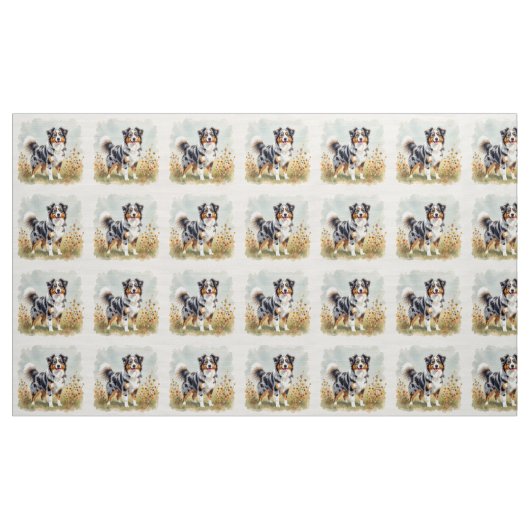 Australian Shepherd Dog Merle Long Tail Stoff (Yard (91,4 cm))