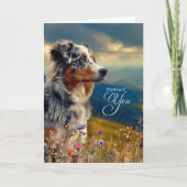 Australian Shepherd Dog Mountains Thinking of You Karte (Vorderseite)