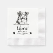 Australian Shepherd Dog Personalisiert Cheers Serviette (Vorderseite)