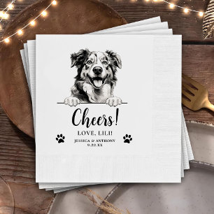 Australian Shepherd Dog Personalisiert Cheers Serviette