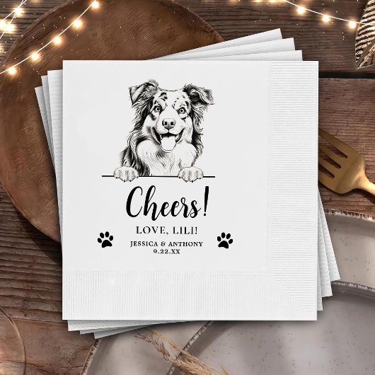 Australian Shepherd Dog Personalisiert Cheers Serviette