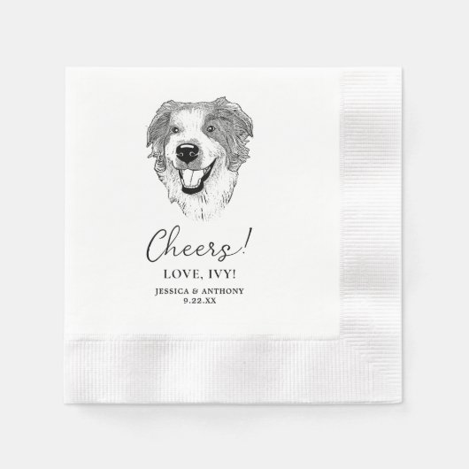 Australian Shepherd Dog Personalisiert Cheers Serviette (Vorderseite)