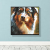 Australian Shepherd - Dog Portrait Leinwanddruck (Insitu (Holzboden))