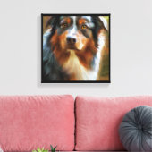 Australian Shepherd - Dog Portrait Leinwanddruck (Insitu (Wohnzimmer))