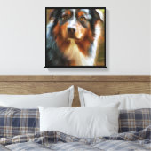 Australian Shepherd - Dog Portrait Leinwanddruck (Insitu (Schlafzimmer))