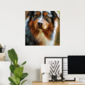 Australian Shepherd - Dog Portrait Poster (Heimbüro)
