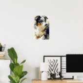 Australian shepherd dog portrait poster (Heimbüro)