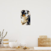 Australian shepherd dog portrait poster (Küche)