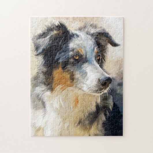 Australian shepherd dog portrait puzzle (Vertikal)