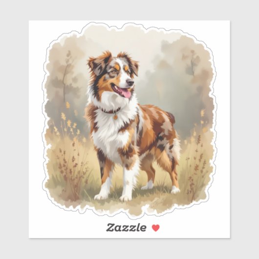 Australian Shepherd Dog Red Merle Aussie Aufkleber (Blatt)