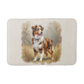 Australian Shepherd Dog Red Merle Aussie Badematte (Vorderseite)