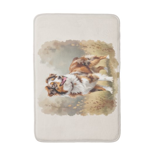 Australian Shepherd Dog Red Merle Aussie Badematte (Vorderseite Vertikal)