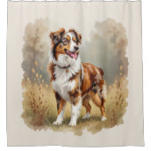 Australian Shepherd Dog Red Merle Aussie Duschvorhang (Vorderseite)