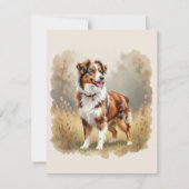 Australian Shepherd Dog Red Merle Aussie Einladung (Vorderseite)