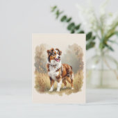 Australian Shepherd Dog Red Merle Aussie Einladung (Stehend Vorderseite)