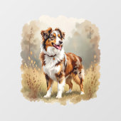 Australian Shepherd Dog Red Merle Aussie Fensteraufkleber (Blatt)